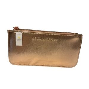 Kendra Scott Metallic Rose Gold Cosmetic Zip Pouch